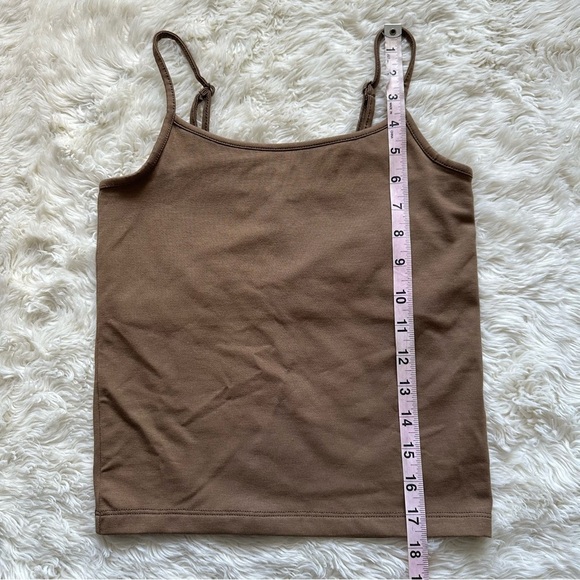 Madewell Top Scoopneck Cami Tank Fitted Cropped Rustic Wood XS NWT New - Picture 10 of 11
